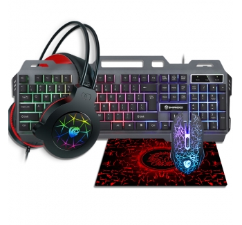 Metal panel genuine mechanical keyboard, mouse, earphone, mouse pad four piece set for gaming and esports