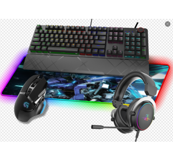 SSK-015电竞游戏办公发光键盘鼠标耳机鼠标垫四件套炫酷灯效