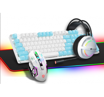 Cool lighting effect, wired keyboard, customized 4-piece set, wireless gaming, desktop computer, office