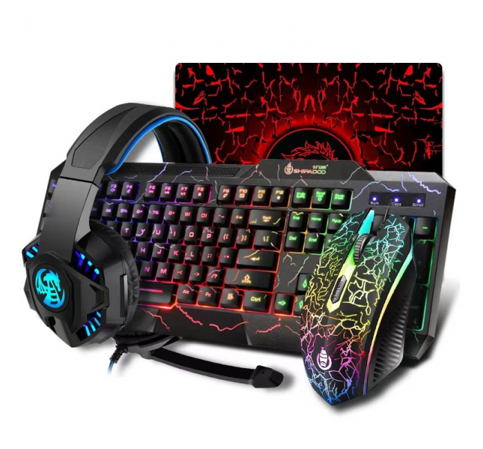 Four piece set of real mechanical keyboard, mouse, headphone, mouse pad, specifically designed for gaming and esports