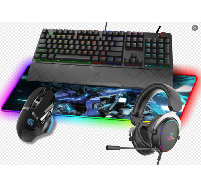 SSK-015电竞游戏办公发光键盘鼠标耳机鼠标垫四件套炫酷灯效