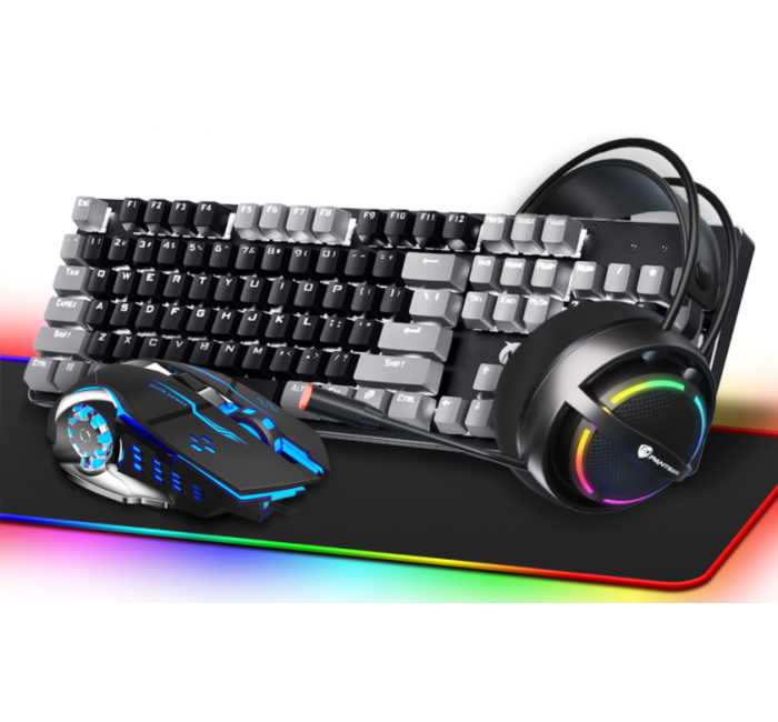 Cool lighting effect, wired keyboard, customized 4-piece set, wireless gaming, desktop computer, office