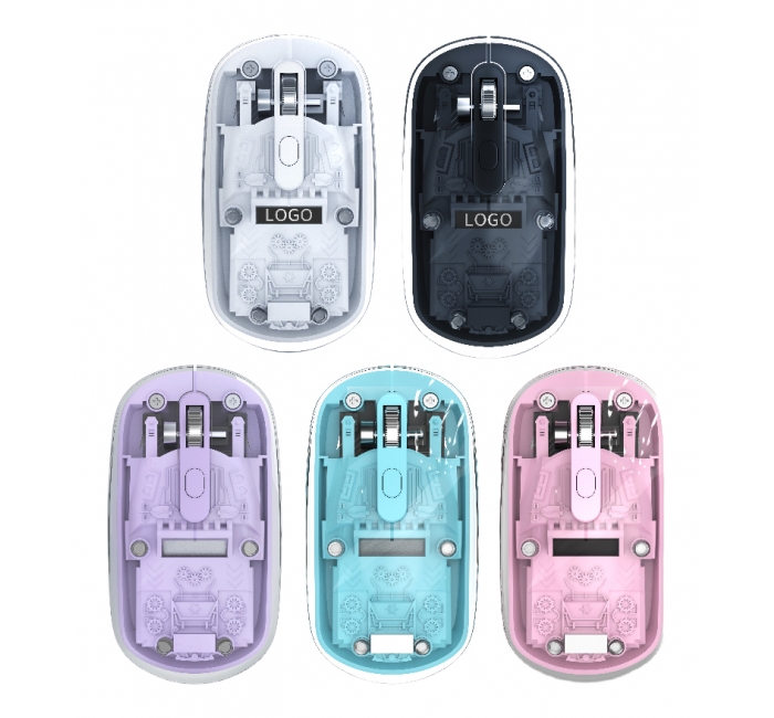 LW-050   Tri-Mode Wireless 7D Transparent Charging Mouse