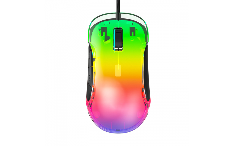 水晶透明炫酷灯效有线游戏鼠标办公电子竞技办公